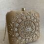 Gold Raw Silk Mandala Design Square Clutch Bag, thumbnail 1 of 9