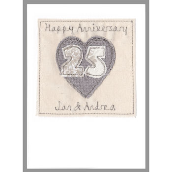 Personalised 25th Silver Wedding Anniversary Card, 9 of 12