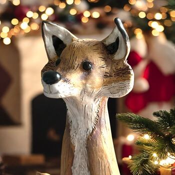 Handmade Large Ceramic Fox Sculpture Ornament Keepsake, 3 of 6