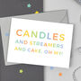 Candles And Streamers Birthday Card, thumbnail 1 of 2
