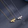 Sterling Silver Little Honey Bee Necklace, thumbnail 3 of 11