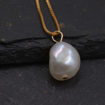 Random Shape Genuine Baroque Pearl Pendant Necklace, 4 of 12