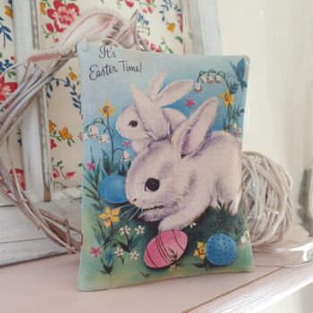 Easter Bunny Illustration Fabric Gift Pillow Decoration, 4 of 4