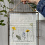 Christening Dried Wildflower And Stitched Words Art, thumbnail 2 of 4