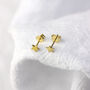 9ct Solid Gold Flat Star Stud Earrings, thumbnail 1 of 3