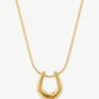 Gold Or Silver Women’s Chunky Horseshoe Pendant Necklace, Minimalist Jewellery, thumbnail 4 of 5