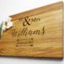 Mr And Mrs Personalised Oak Chopping Serving Board, thumbnail 2 of 4