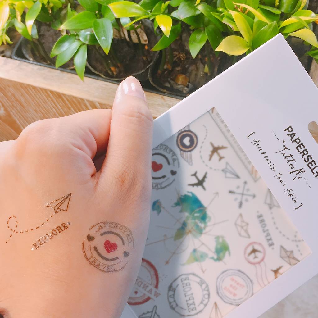 travel inspired temporary tattoos