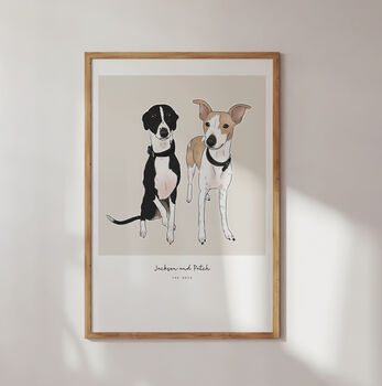 Personalised Illustrated Pet Portrait Print, Unframed, 4 of 6
