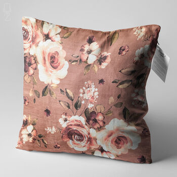 Rose Themed Brown Soft Cushion Cover, 3 of 7