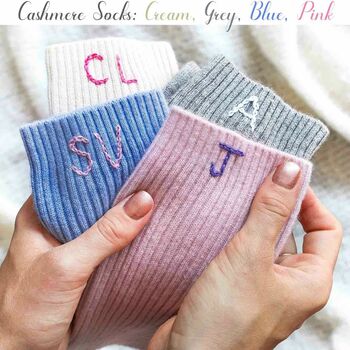 Personalised Womens Thick Wool Slipper Socks With Grips, 6 of 10