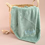 Personalised Green Embossed Baby Blanket, thumbnail 5 of 9