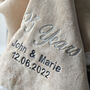 Personalised Silver Wedding Anniversary Neutral Blanket, thumbnail 5 of 10