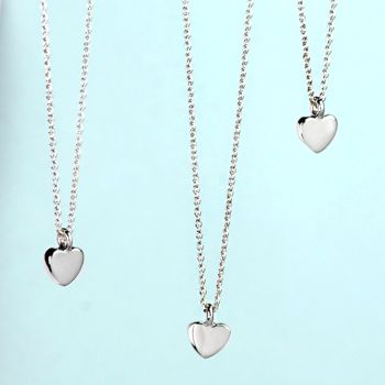 Mini Sterling Silver Heart Necklace, 2 of 3