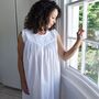 Ladies White Embroidered Nightdress 'Veronica', thumbnail 1 of 5