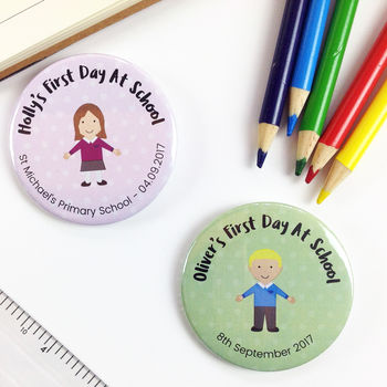Personalised First Day At School Badge Or Keyring, 5 of 9