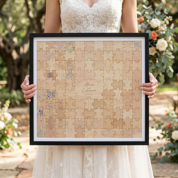 Wooden Jigsaw Alternative Wedding Guest Book, 2 of 12