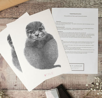 Personalised Baby Otter Footprint Kit, 5 of 6