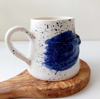 Handmade Ceramic Mug With Blue Speckles, 4 of 5