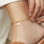 Initial Star Anklet In Silver Or Gold Vermeil, thumbnail 1 of 5
