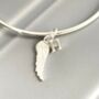Handmade Sterling Silver Personalised Angel Wing Bangle, thumbnail 2 of 4