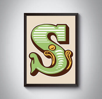 Capital S Letter Bold Carnival Initial Art Circus Print, 2 of 4