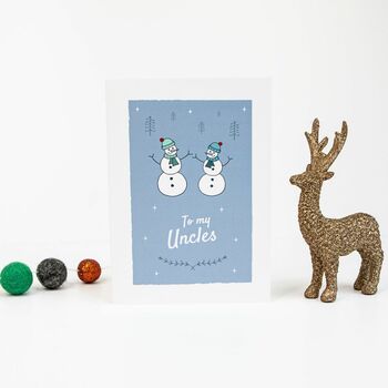 'Uncles' Christmas Greetings Card Snowmen, Gay Uncles, 5 of 10