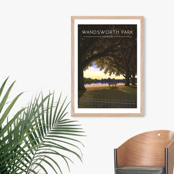 Wandsworth Park London Travel Poster Art Print, 5 of 8