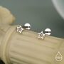 Sterling Silver Open Star 16g Flat Back Stud Earrings, thumbnail 1 of 11