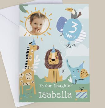 Personalised Photo Animals Birthday Card, 4 of 5