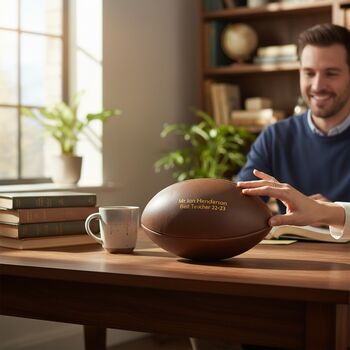 Personalised Vintage Leather Rugby Ball, 11 of 12
