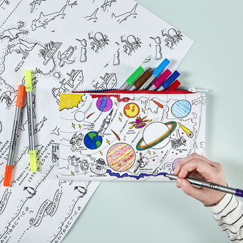 Space Pencil Case Kit + 10 Pens, Colour And Learn, 5 of 6