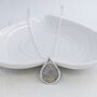 Silver Fingerprint Soft Droplet Pendant, thumbnail 1 of 6
