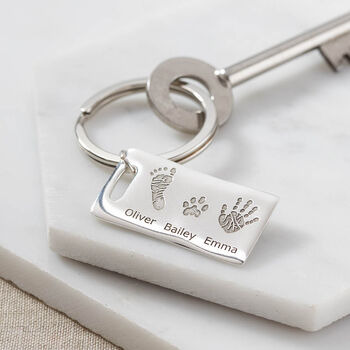 Personalised Hand Foot Or Paw Print Keyring, 2 of 7