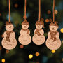 Personalised Wooden Snowman Christmas Tree Decoration, thumbnail 1 of 5