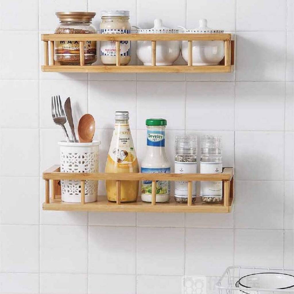 Set Of Two Bamboo Floating Shelves, 1 of 9