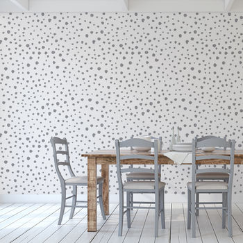 Black Or Grey Dalmatian Dots Self Adhesive Wallpaper, 2 of 5