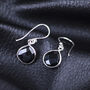 Teardrop Earrings With Genuine Black Onyx, thumbnail 2 of 3