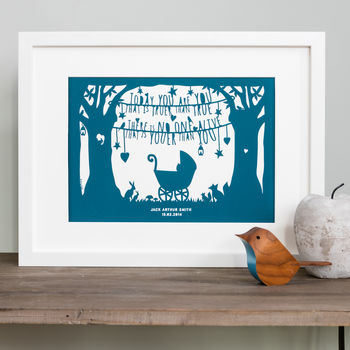 New Baby Christening Papercut Gift In Mount, 2 of 4