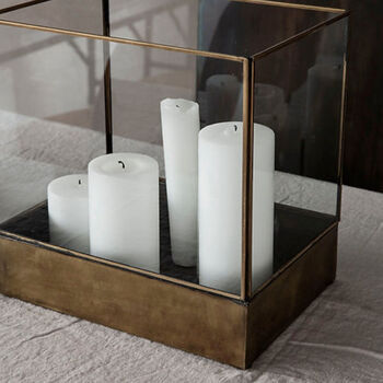 Antique Brass And Glass Display Box Lantern, 5 of 8