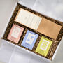 British Botanicals Gift Box. Darjeeling And Tea Rose Reed Diffuser, Garden, Meadow And Grove Handmade Soaps, thumbnail 1 of 7