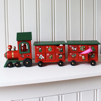 Personalised Wooden Advent Train With Draws, 3 of 6