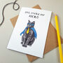 'Dad You're My Hero' Cat Father's Day Card, thumbnail 2 of 2