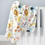 Personalised White Baby Gown And Jungle Blanket Set, thumbnail 8 of 12