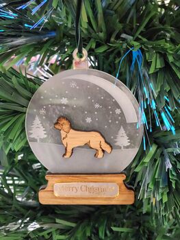 Personalised Snow Globe Dog Christmas Decoration, 2 of 12