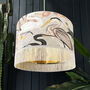 Bird Song Lampshade In Bone Gold Lining And Fringing, thumbnail 1 of 9