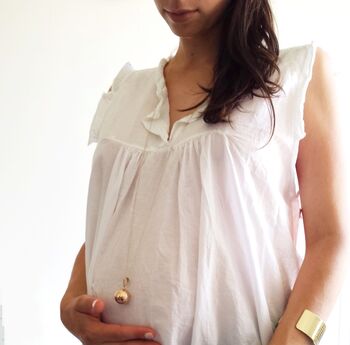 Pregnancy Bola Chime Necklace Gold 18 K, 3 of 6