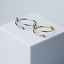 Sterling Silver Spiral Bead Adjustable Ring, thumbnail 1 of 7