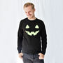 'Pumpkin Face' Halloween Unisex Sweatshirt Jumper, thumbnail 4 of 9