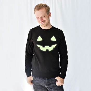 'Pumpkin Face' Halloween Unisex Sweatshirt Jumper, 4 of 9
